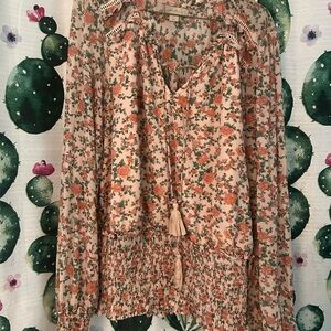 Wonderly Floral Blouse - Pink and Orange